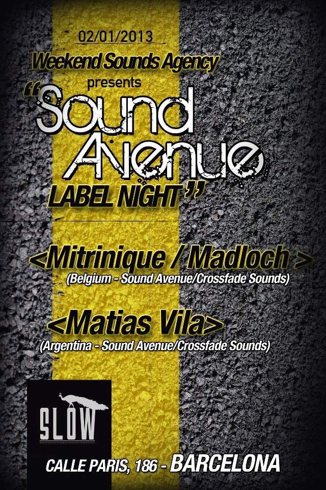 Weekend Sounds Agency presents: Sound Avenue Labelnight - フライヤー表