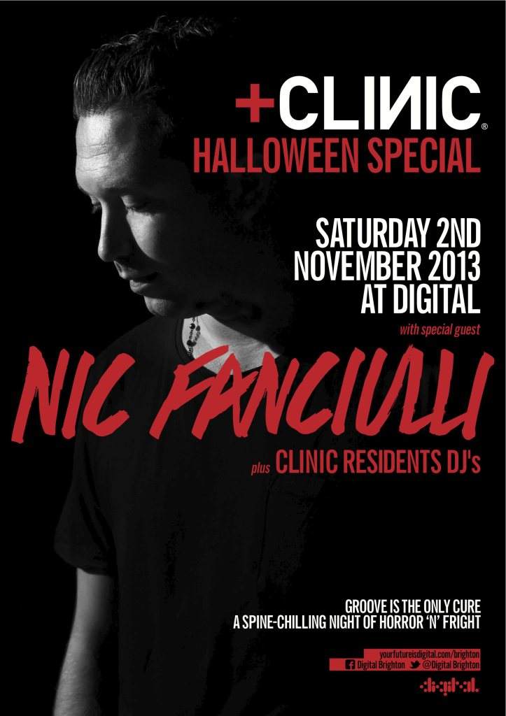 Clinic+ Halloween Party with Nic Fanciulli - フライヤー表