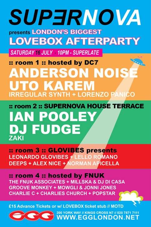 Supernova present A Lovebox Afterparty - フライヤー裏