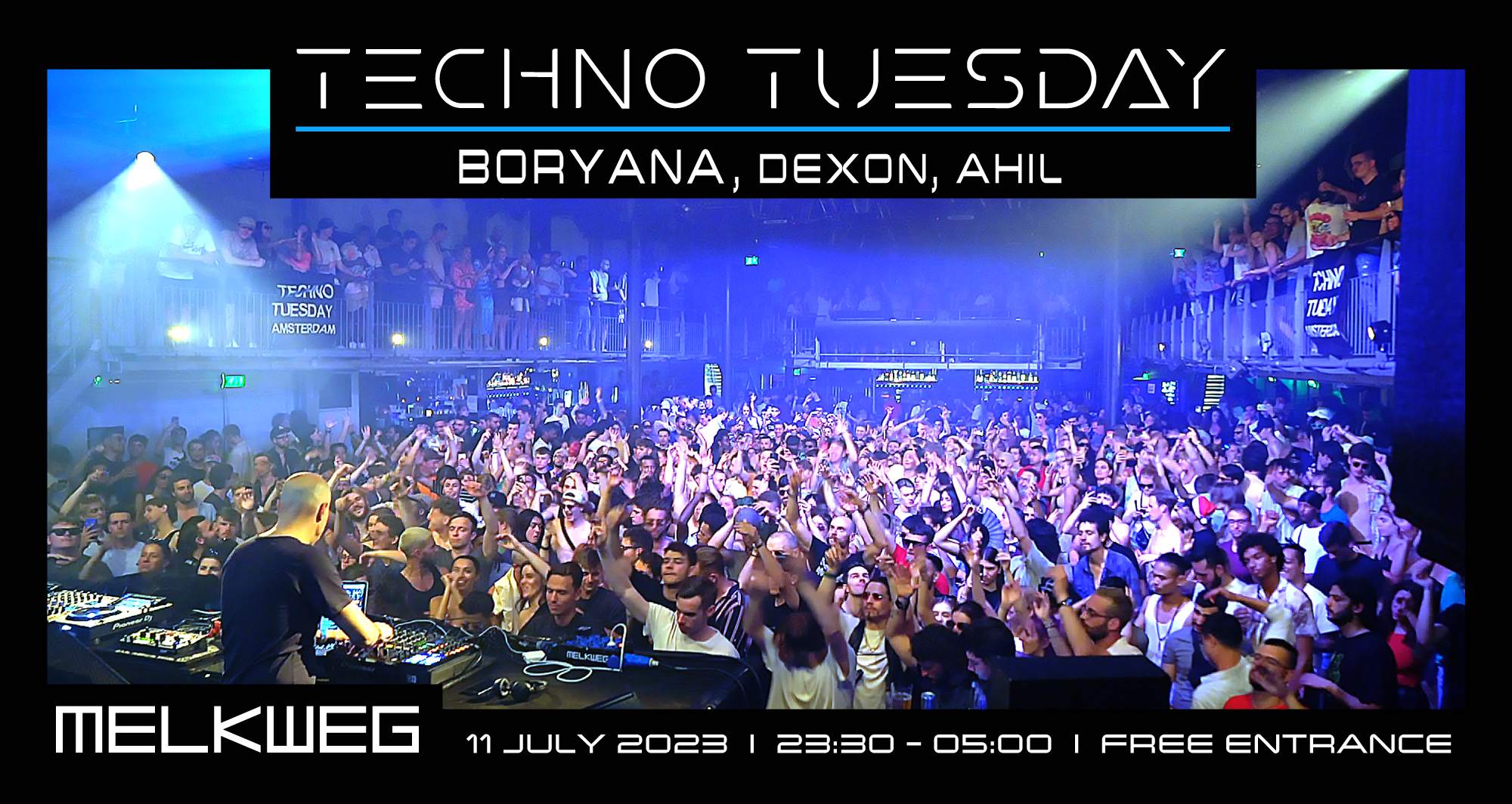 Techno Tuesday Amsterdam, Boryana, Dexon, AHIL - フライヤー表