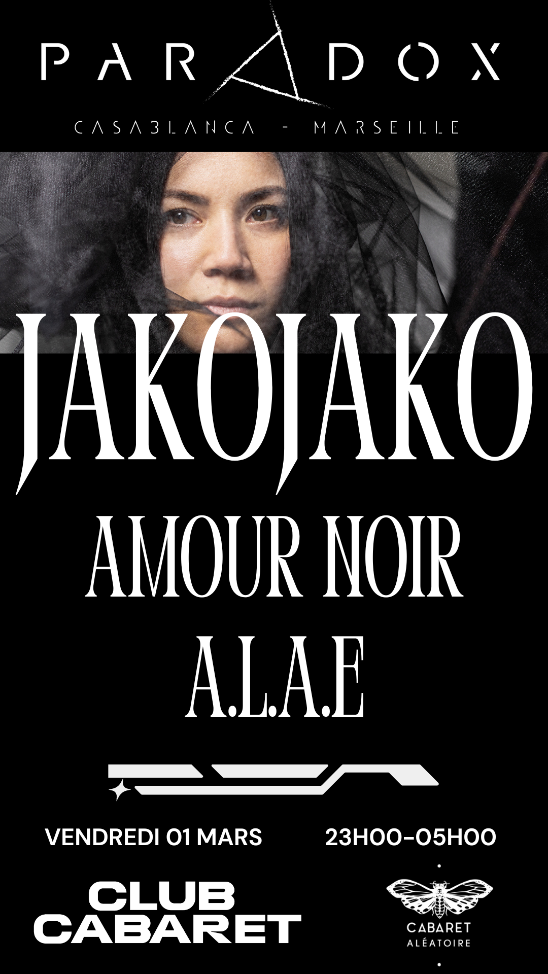 Paradox: JakoJako - Amour Noir - A.L.A.E - フライヤー裏