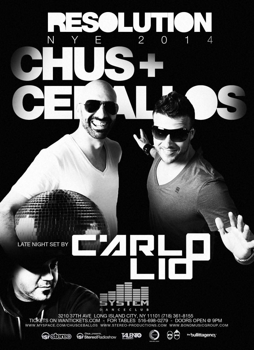 Chus + Ceballos & Carlo Lio - Resolution - NYE - フライヤー表