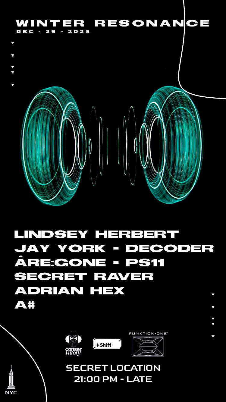 SHIFT: Lindsey Herbert Decoder jay york Åre:gone Secret Raver Adrian Hex PS11 A# - フライヤー表