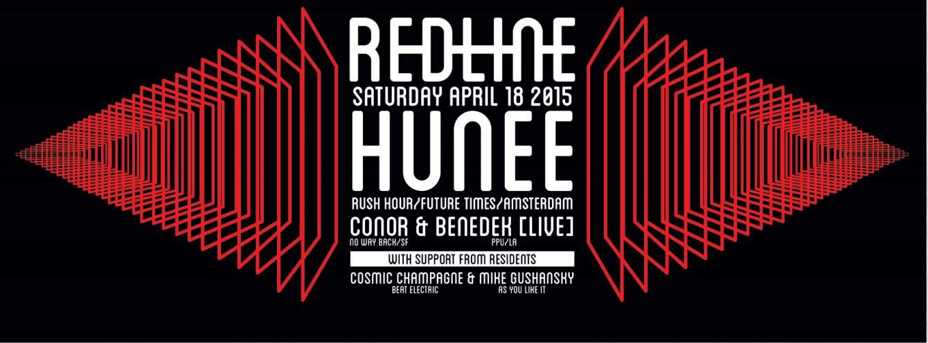 Redline with Hunee, Conor, Benedek [Live] - フライヤー表