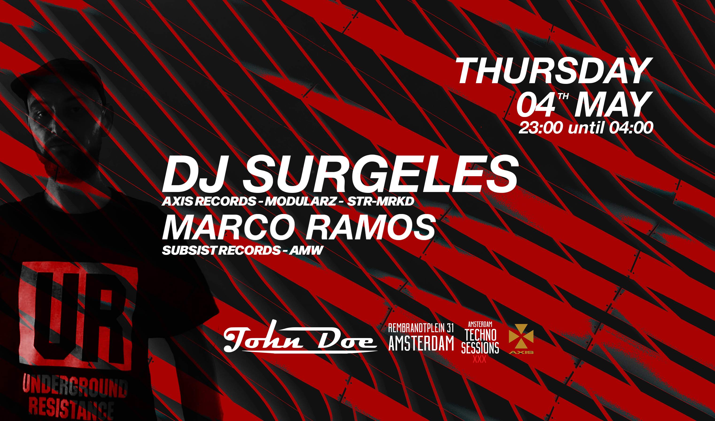 Amsterdam Techno Sessions with DJ Surgeles (Axis Records - Modularz - STR MRKD) - Página frontal