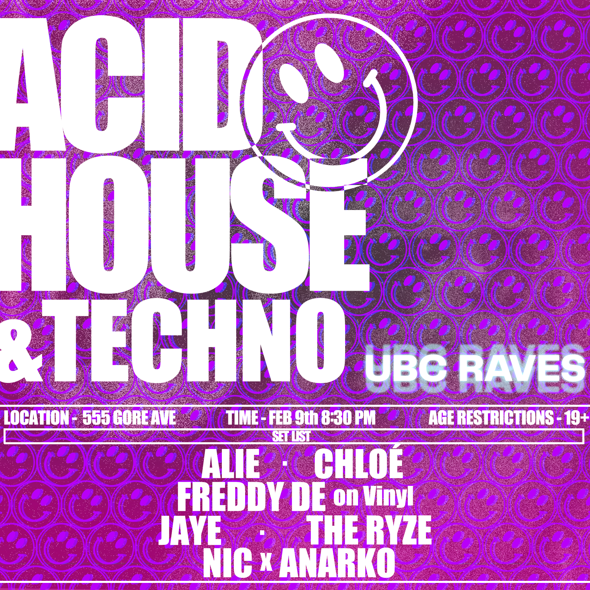 Rave History: Acid House & Techno by UBC Raves - フライヤー裏