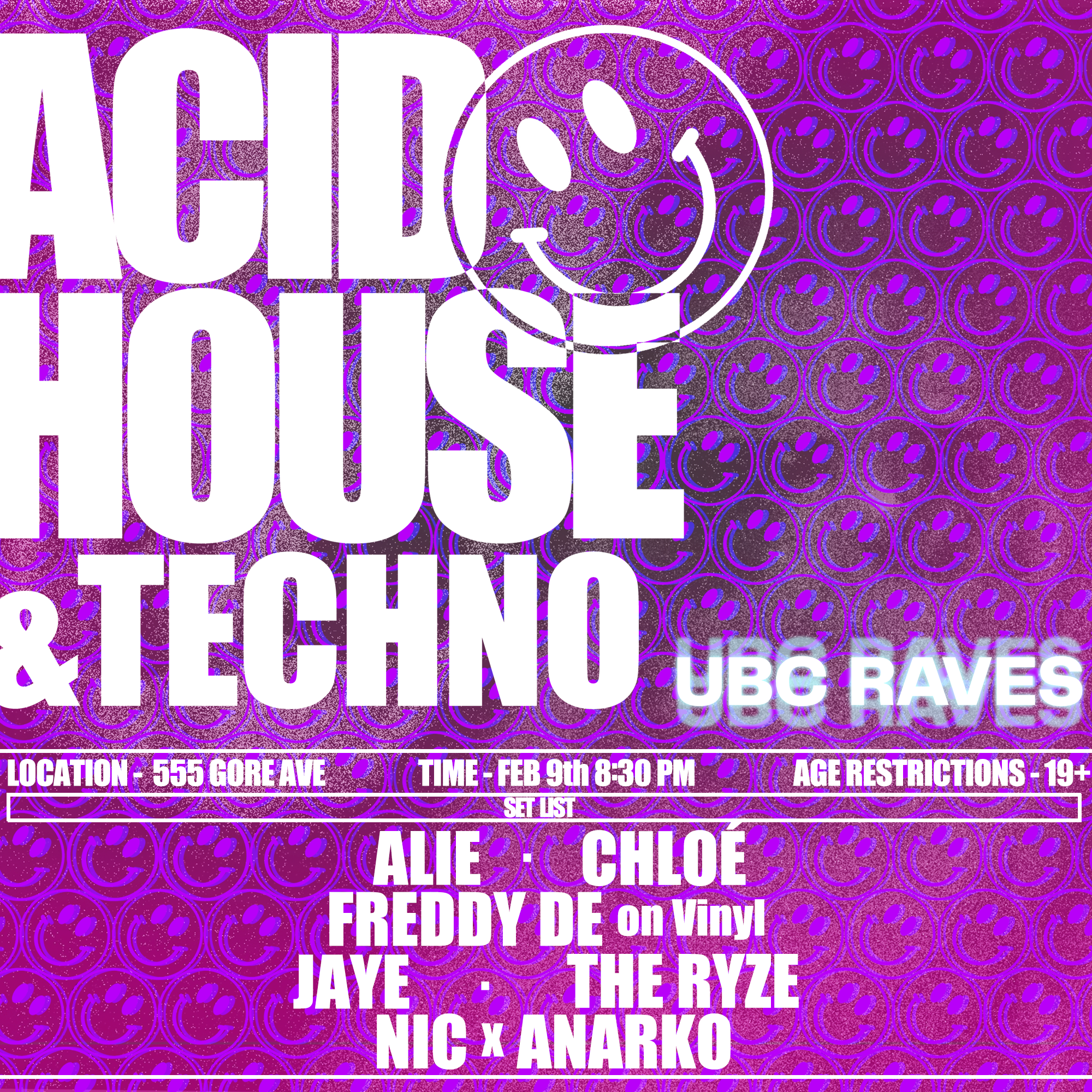 Rave History: Acid House & Techno by UBC Raves at 555 Gore, Vancouver
