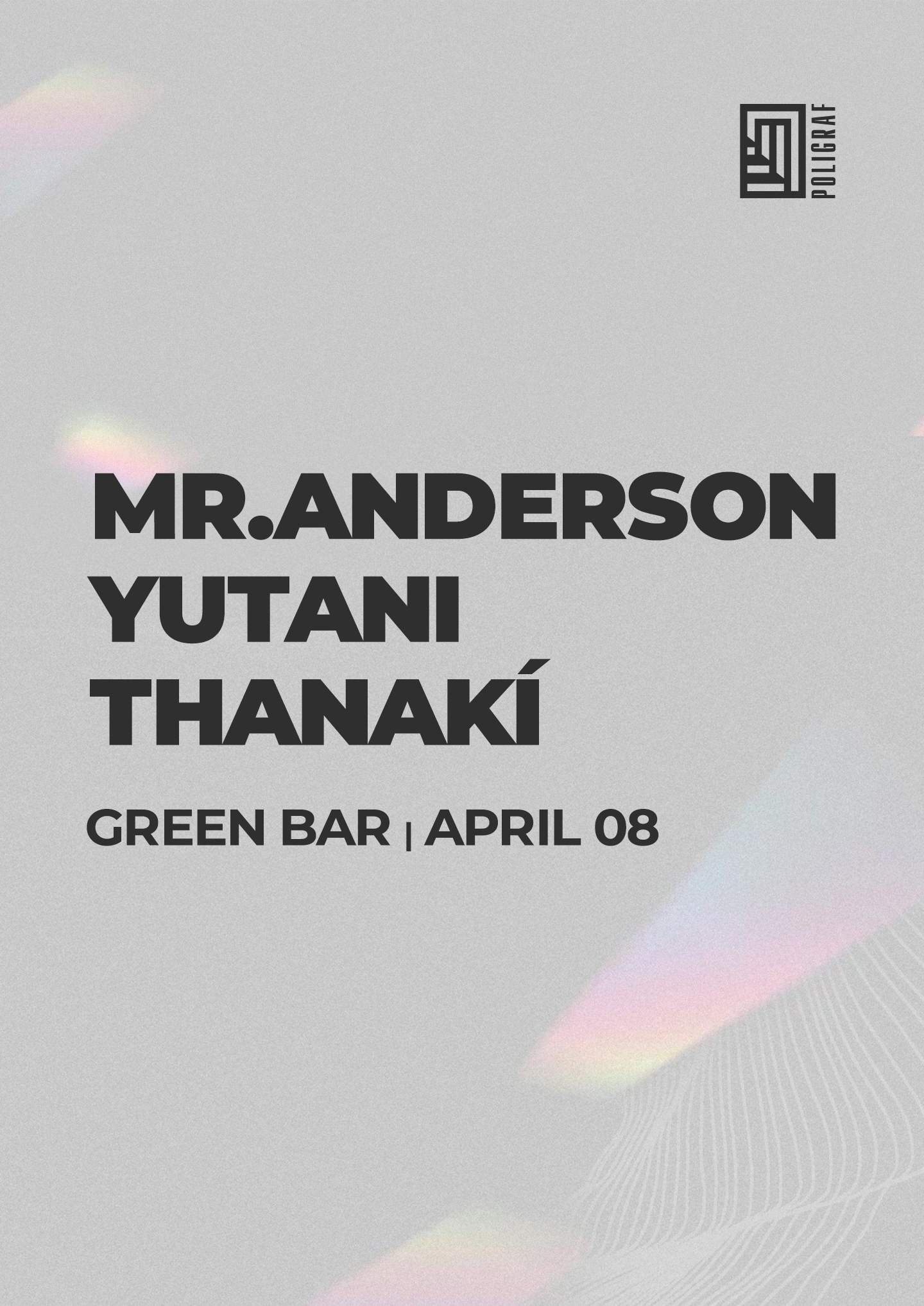 Green Bar - mr.anderson, yutani & thanakí - フライヤー表
