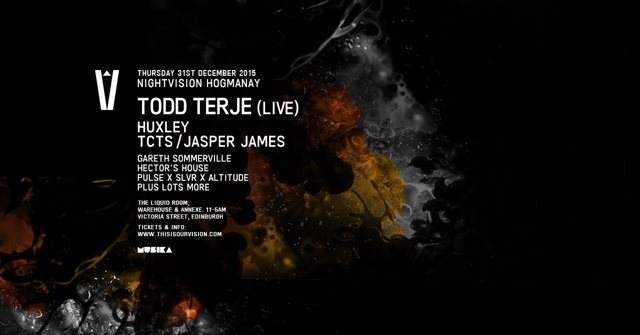 Nightvision presents Hogmanay with Todd Terje (Live), Huxley, Japser James, Tcts - Página frontal