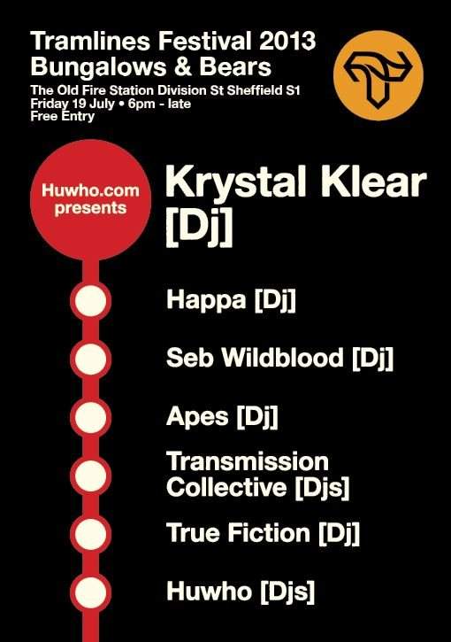 Huwho at Tramlines: Krystal Klear, Happa, Seb Wildblood & more - フライヤー表
