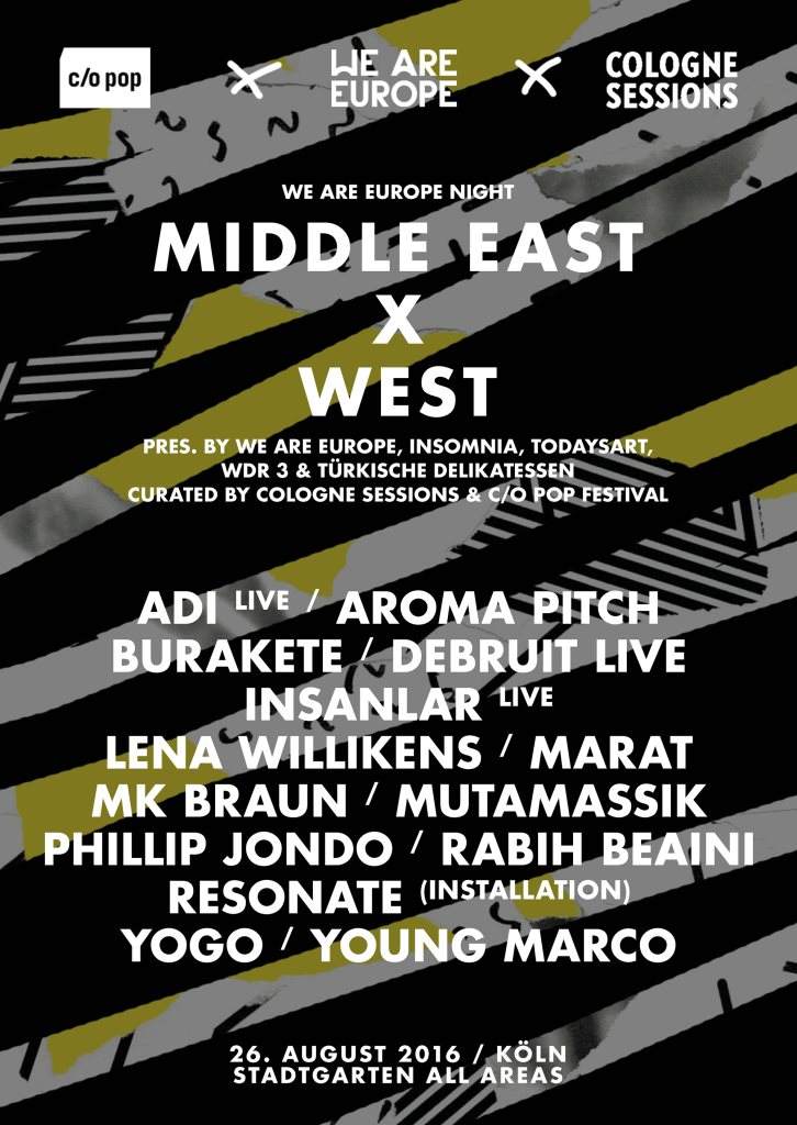 We Are Europe Night: Middle East x West - Página frontal