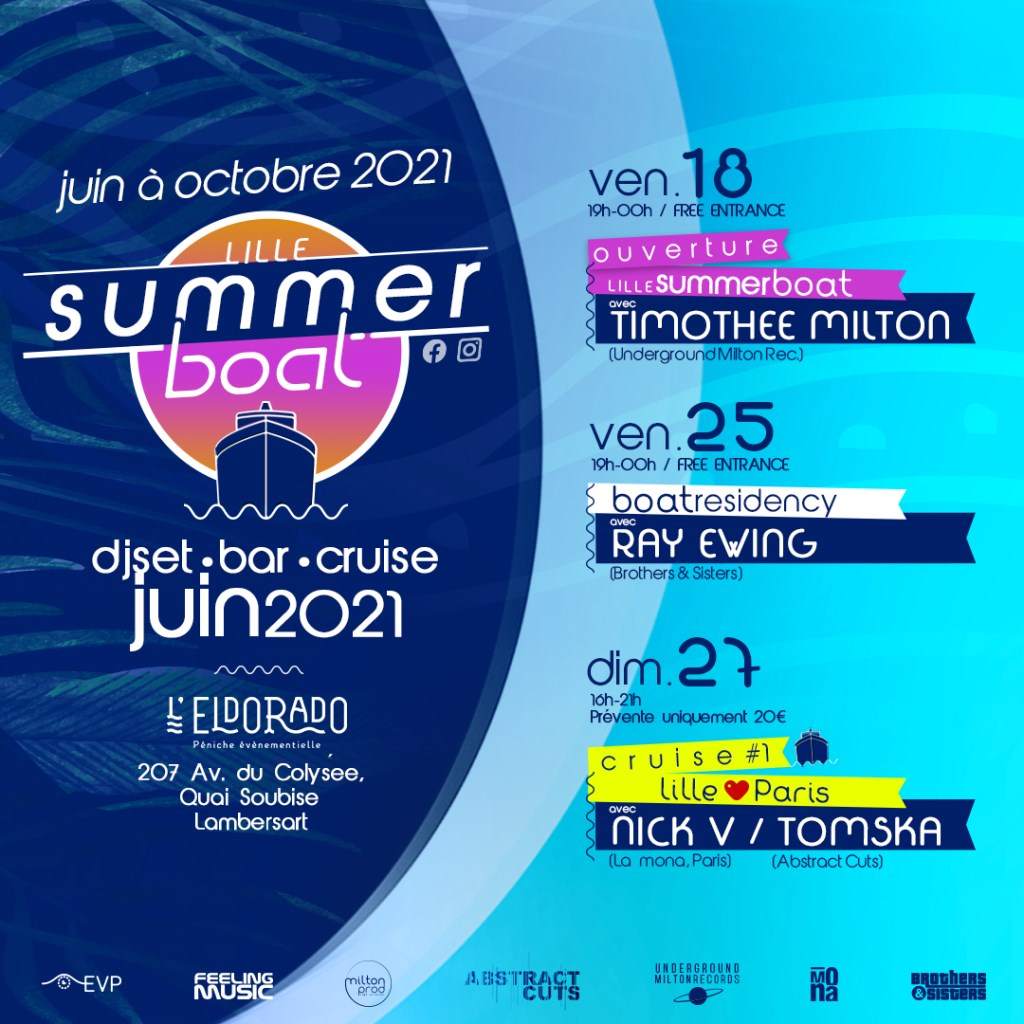 Lille Summer Boat 2021 'Ouverture' Music By Timothée Milton (Bar - Dj Set) - フライヤー表