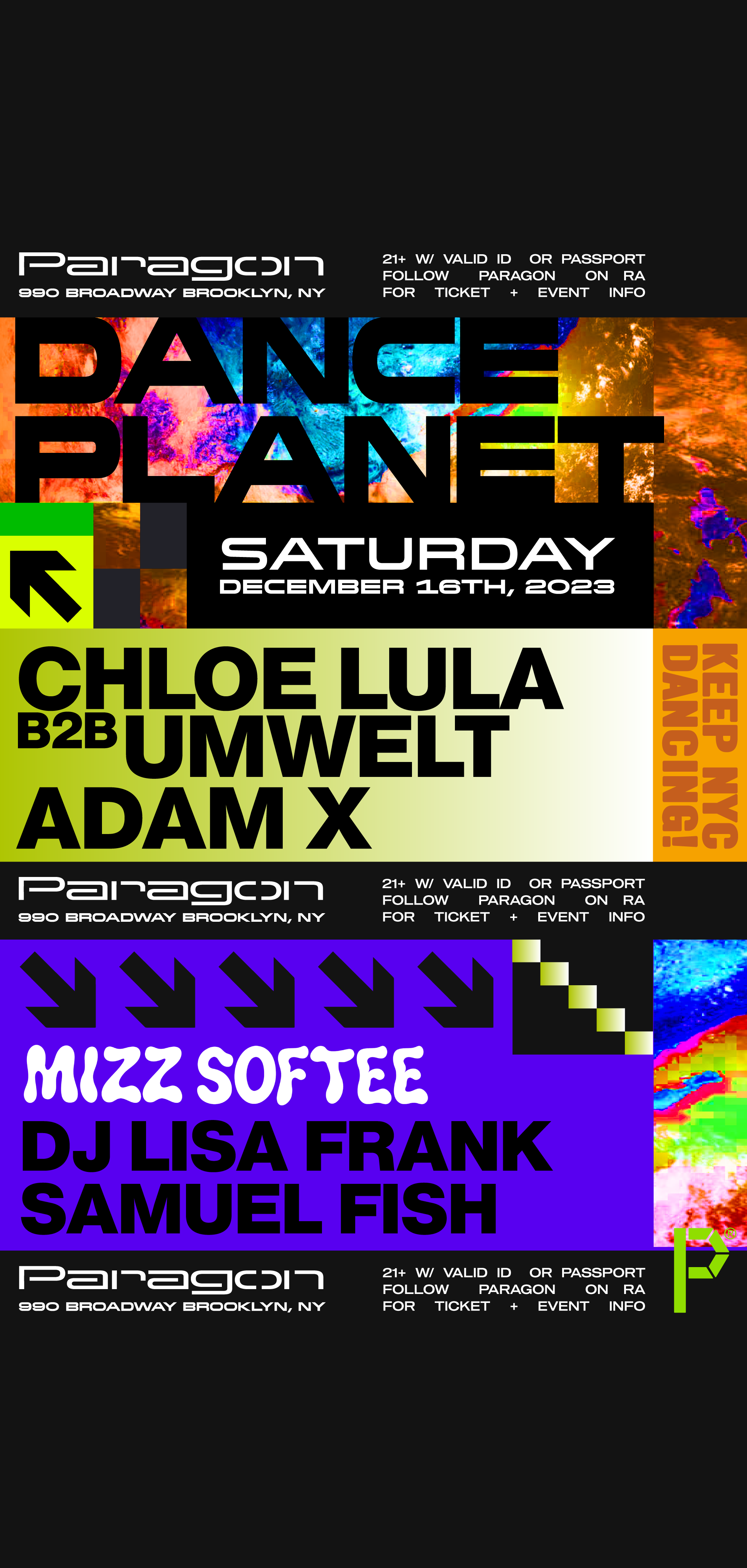 DANCE PLANET: Chloe Lula b2b Umwelt, Adam X + MIZZ SOFTEE - フライヤー表