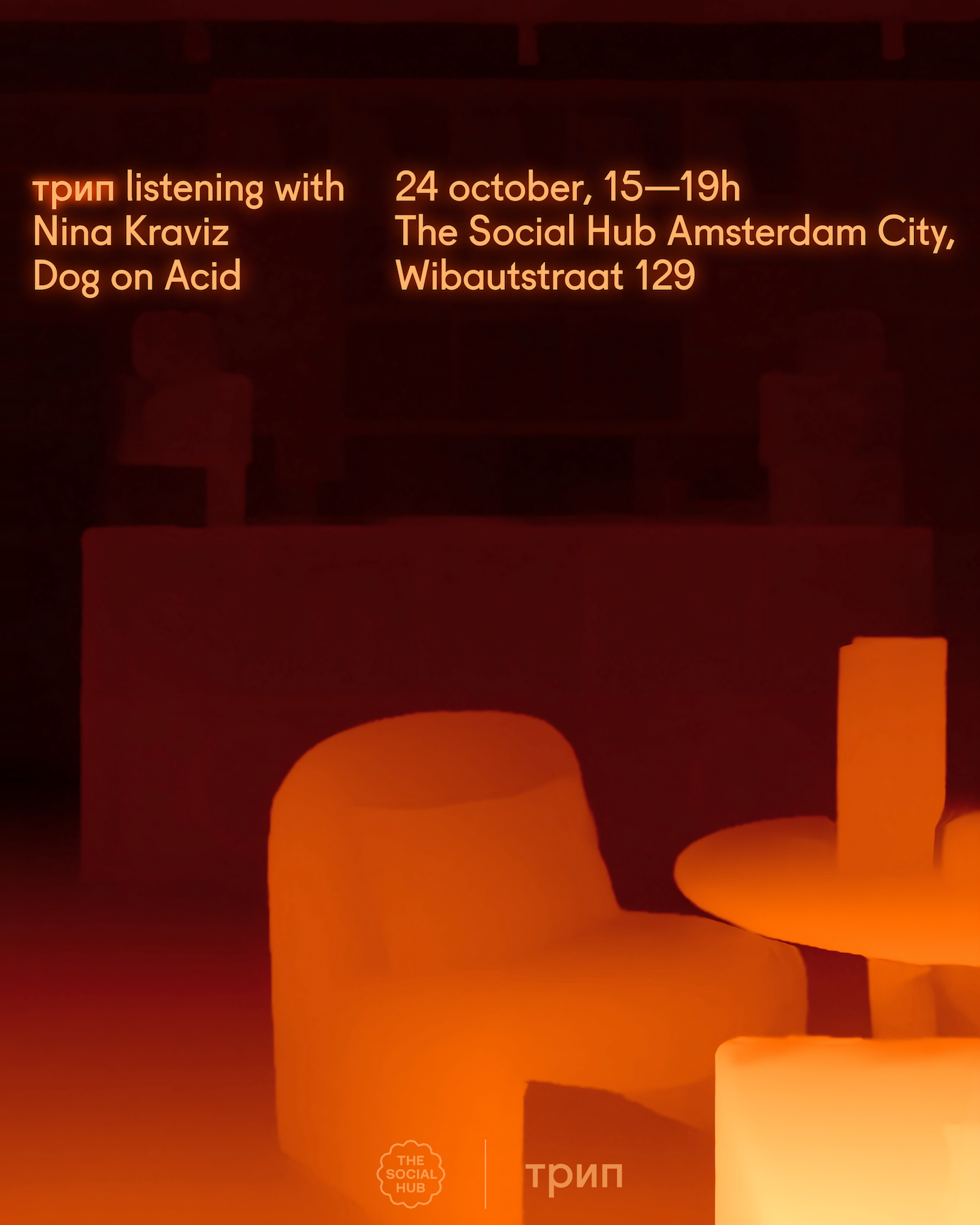 trip listening w/ Nina Kraviz & Dog on Acid at The Social Hub Amsterdam ...