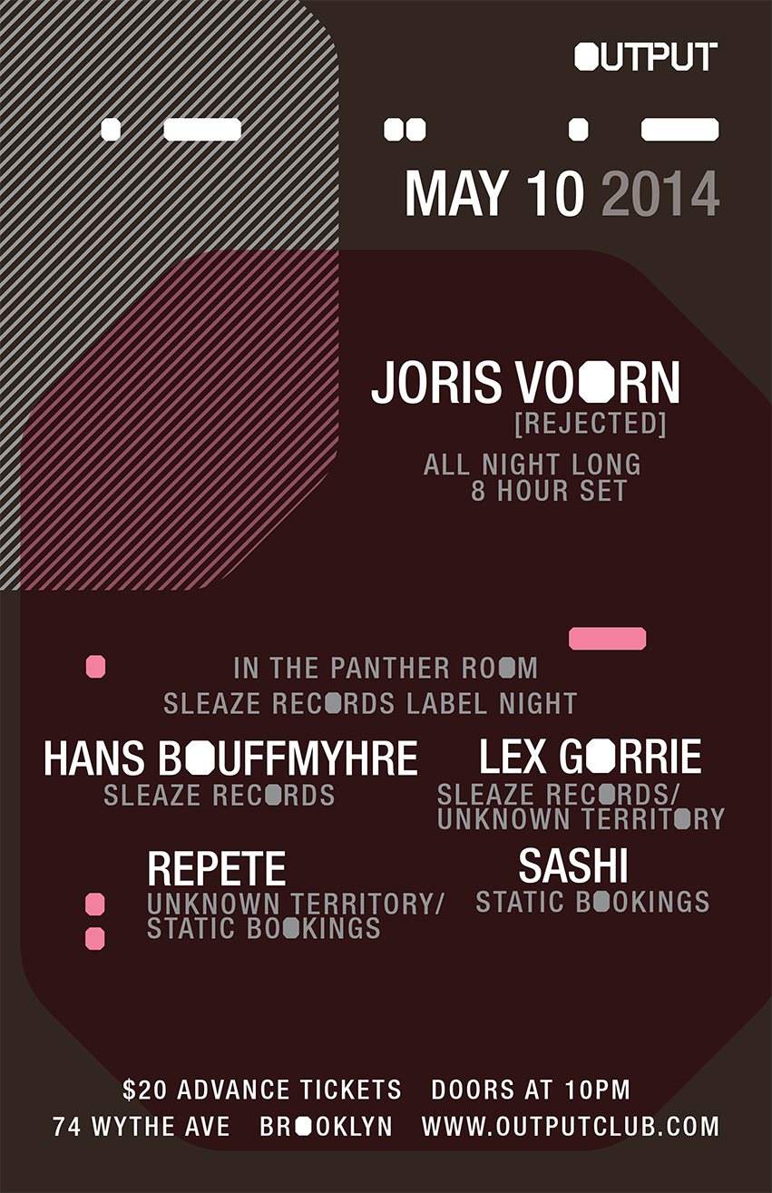 Joris Voorn with Sleaze Records Label Night Feat. Hans Bouffmyhre/ Lex Gorrie/ Repete/ Sashi - Página frontal