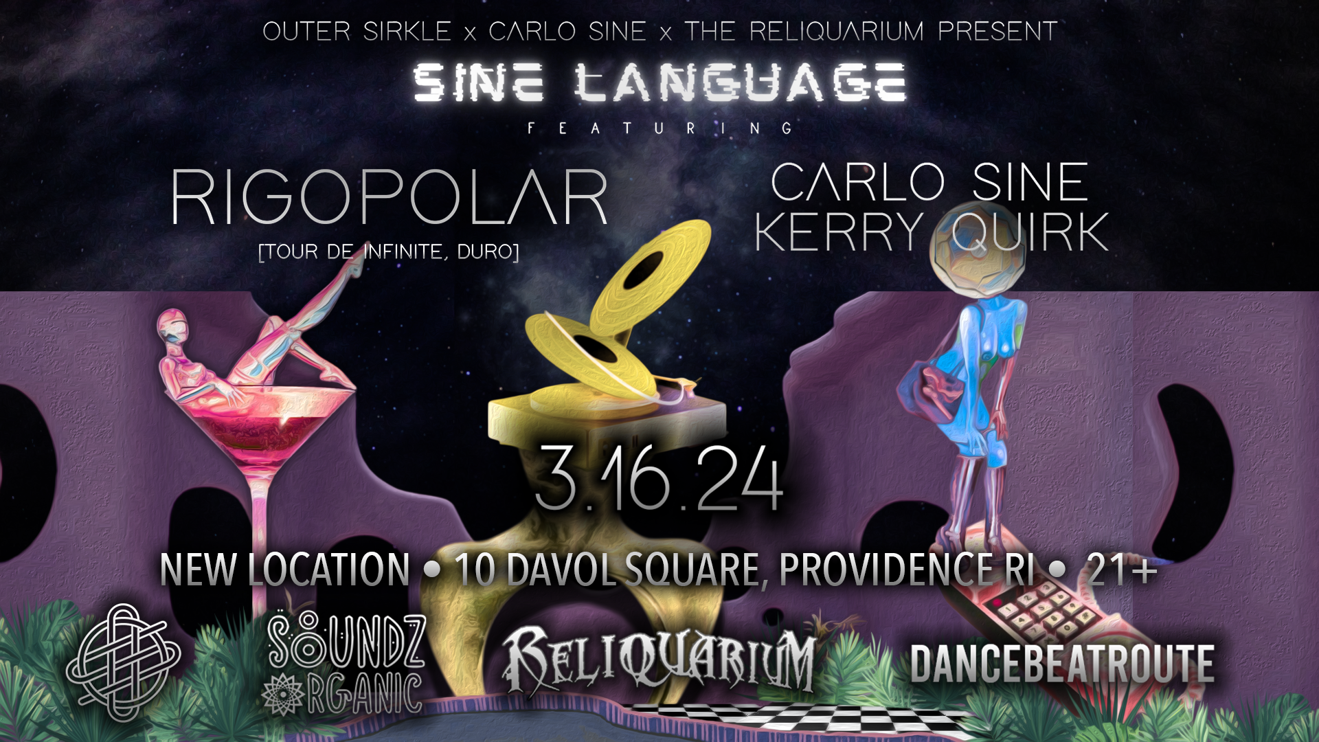 Sine Language & The Reliquarium present - Página frontal