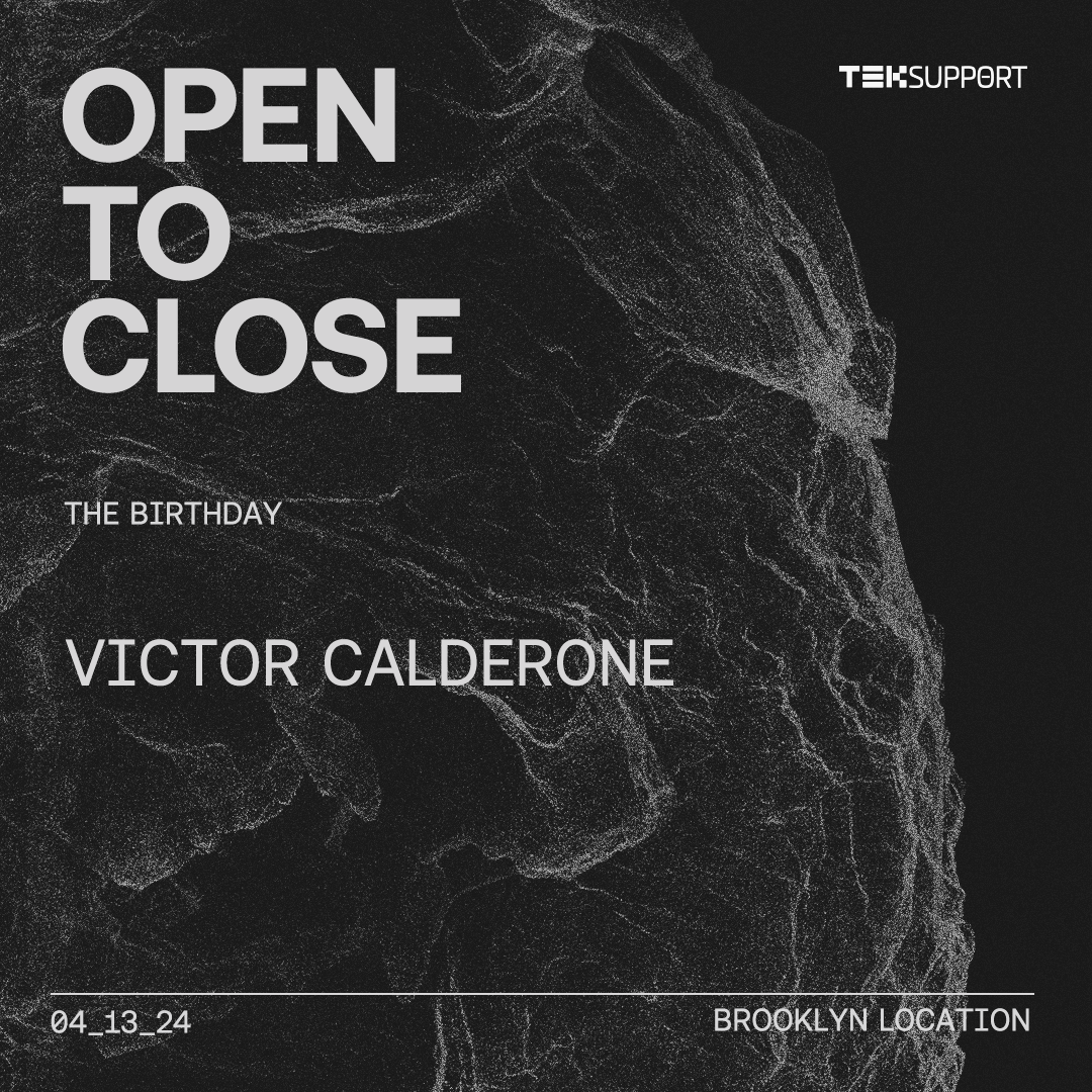 Teksupport: Victor Calderone (open to close) - フライヤー裏
