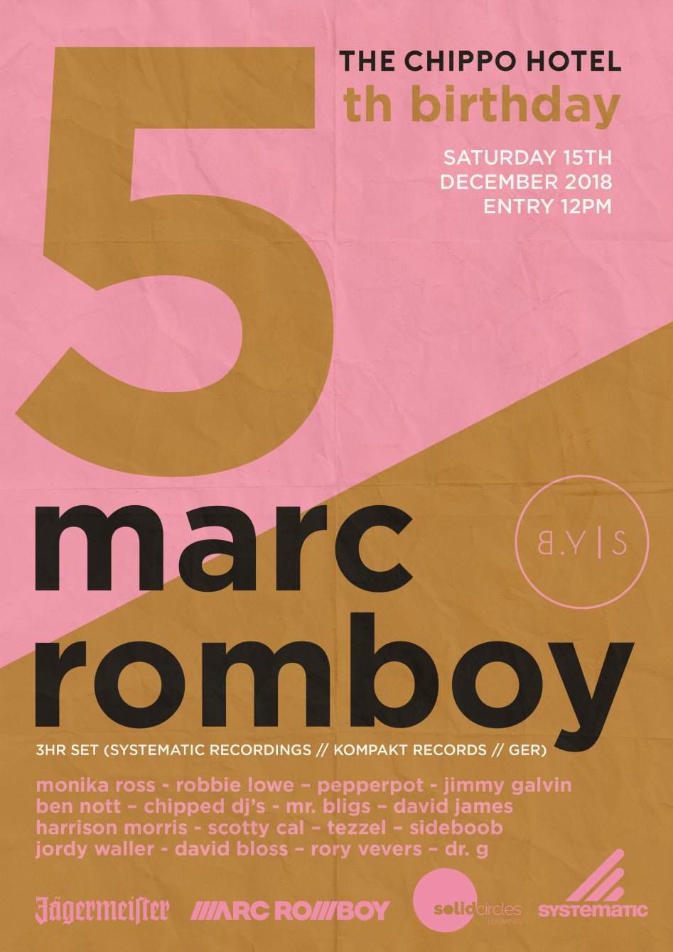 Marc Romboy at The Chippo's 5th Bday - フライヤー裏