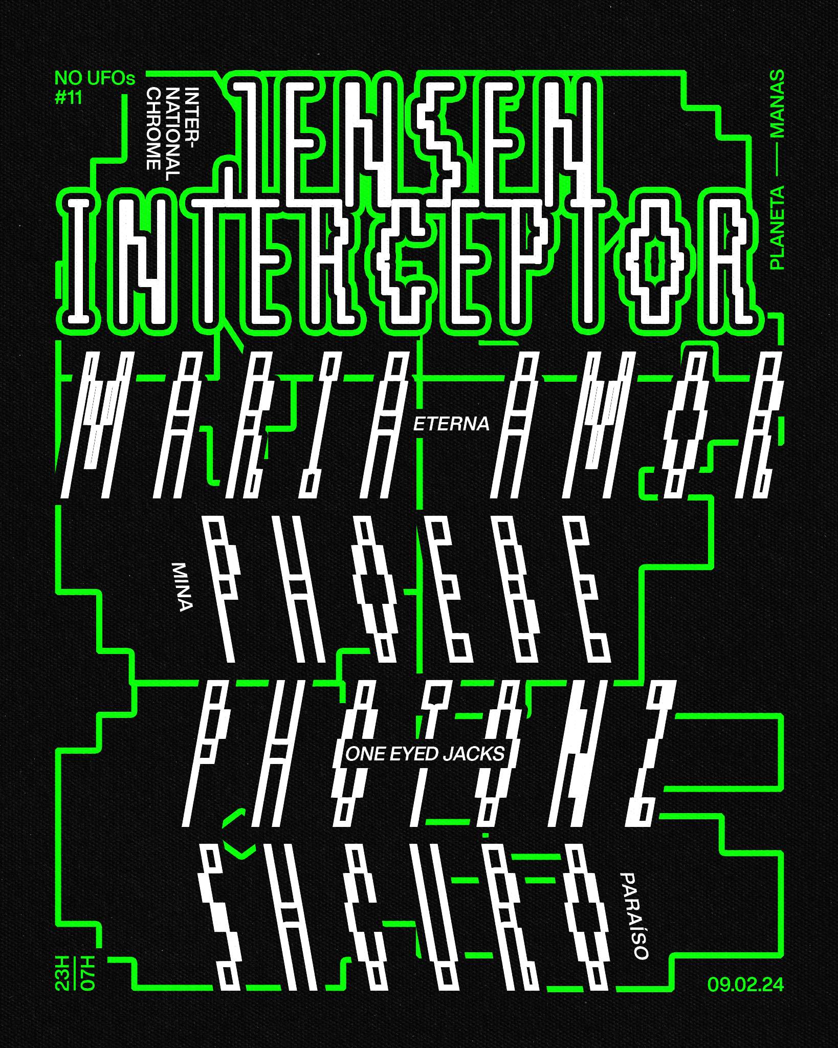 No UFOs #11 with Jensen Interceptor, Maria Amor, Phoebe, Shcuro and Photonz - フライヤー表