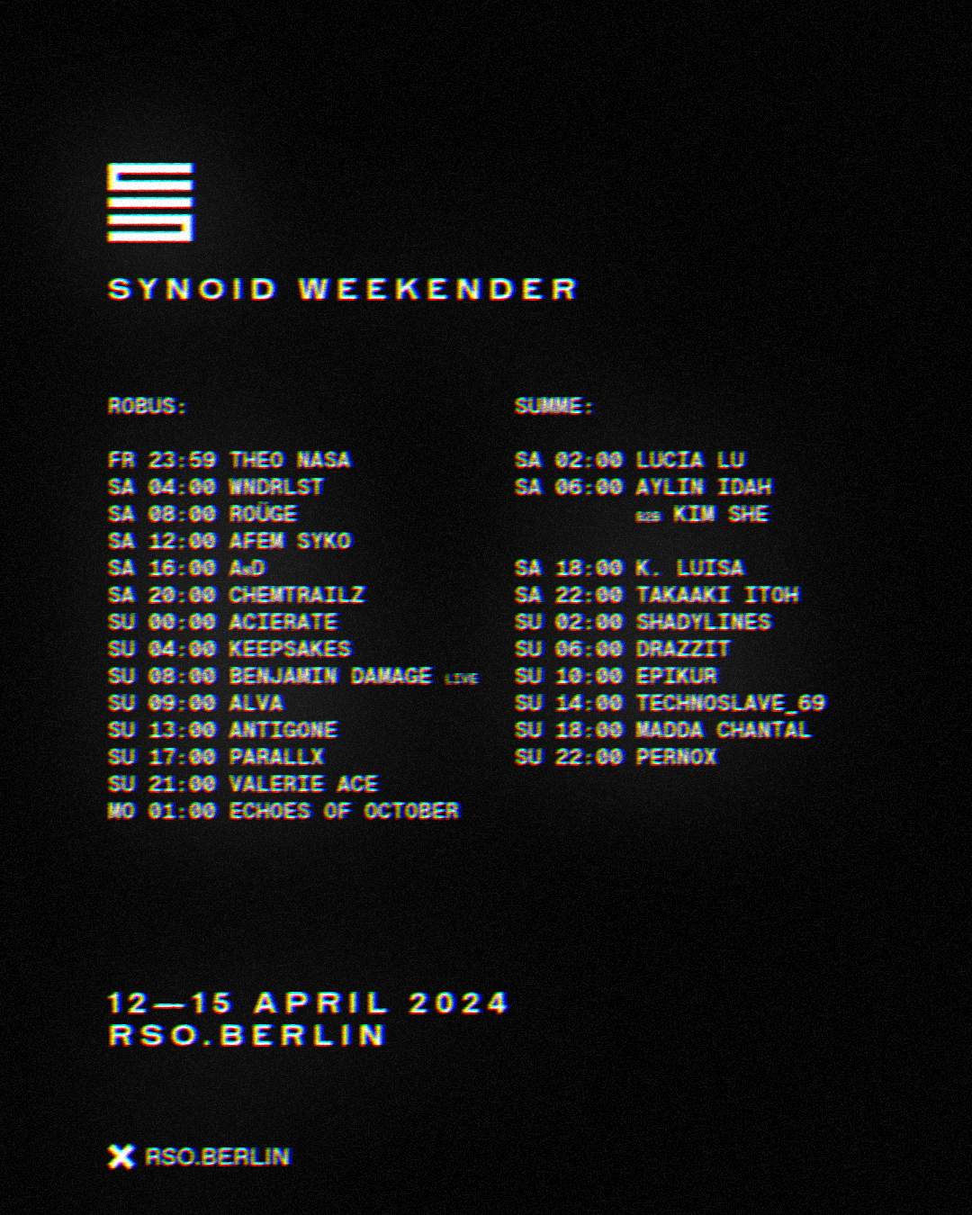 SYNOID Weekender - フライヤー裏