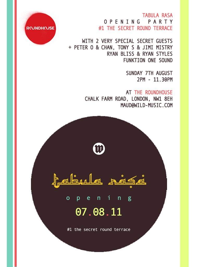 Tabula Rasa Secret Opening Party: The Round Terrace with 2 Surprise Guests - Página frontal