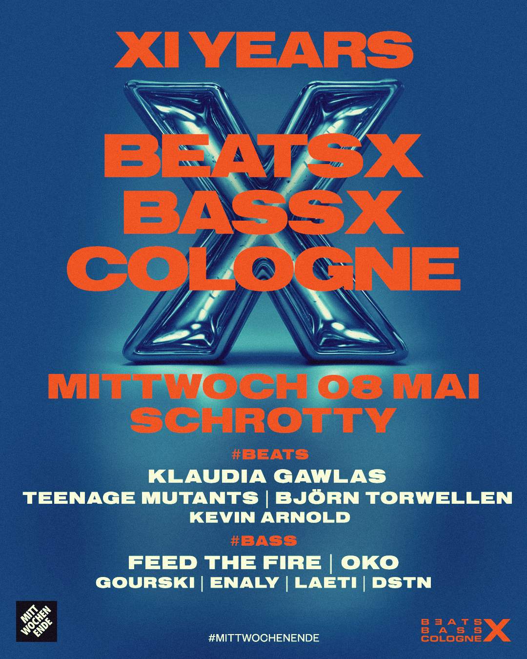 11 Years Beats x Bass x Cologne with Klaudia Gawlas, Teenage Mutants, Feed the Fire, OKO - フライヤー表