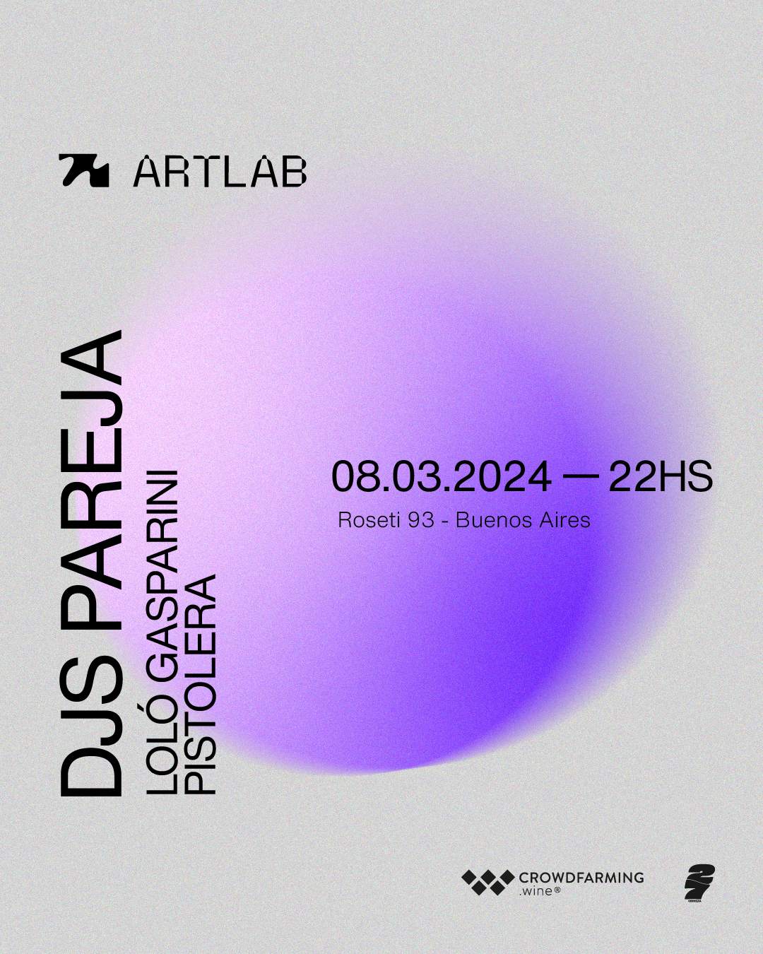 Artlab / Djs Pareja + Loló Gasparini + Pistolera - フライヤー表