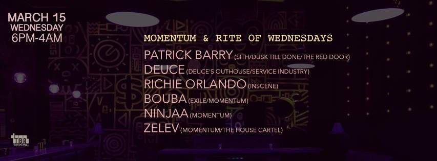 Momentum & Row: Patrick Barry / Deuce / Richie Orlando - フライヤー表