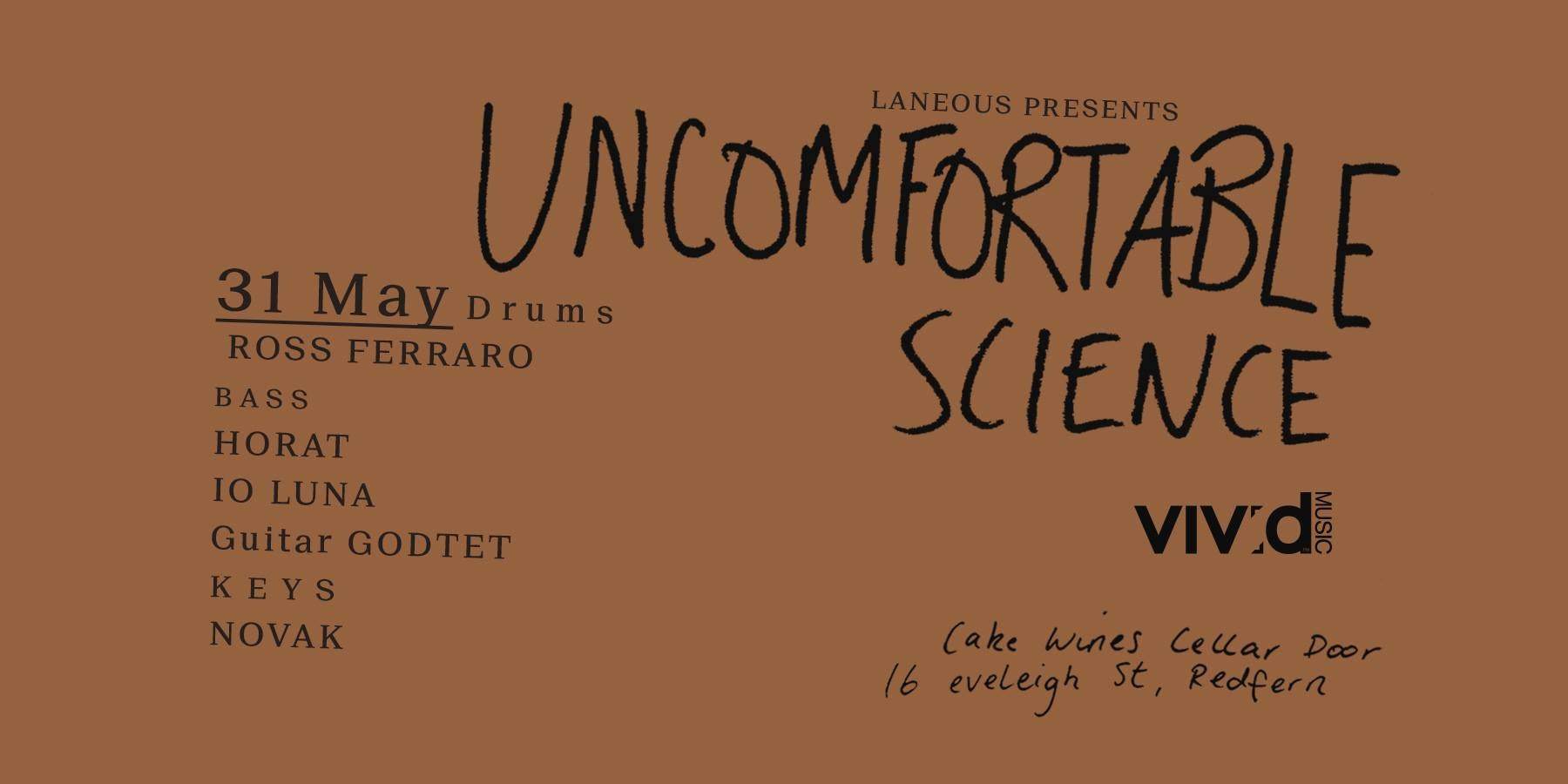 Vivid Music Uncomfortable Science at Cake Wines Cellar Door Sydney