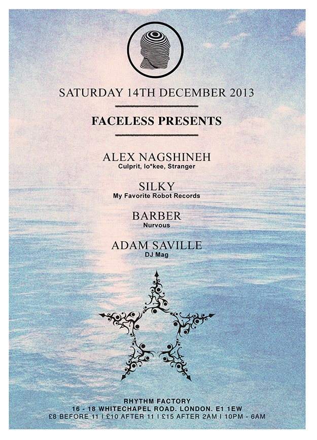 Faceless Recordings present...Alex Nagshineh and Residents - フライヤー表