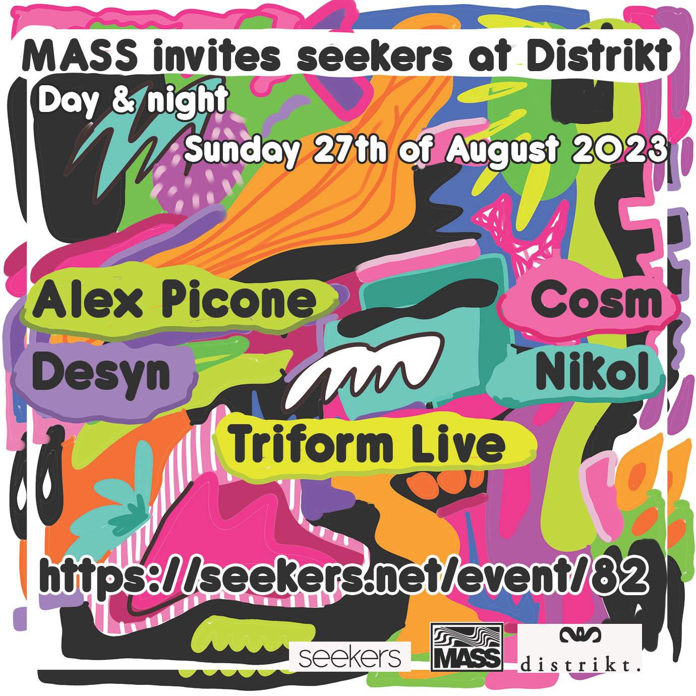 MASS Invites seekers: Alex Picone, Desyn & Triform Live - Página frontal
