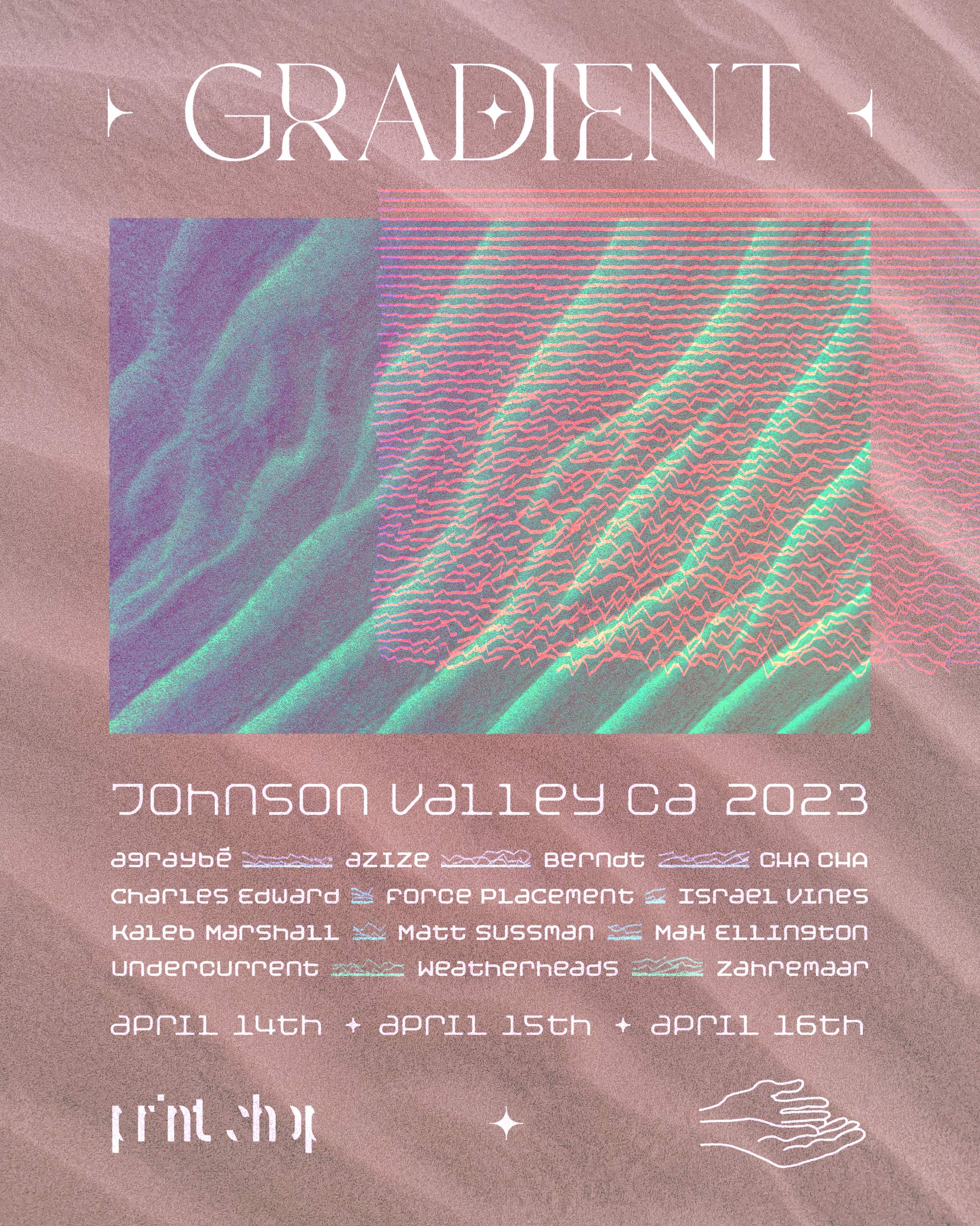 Gradient Campout: Israel Vines, Berndt, Force Placement, agraybé, and guests - フライヤー表
