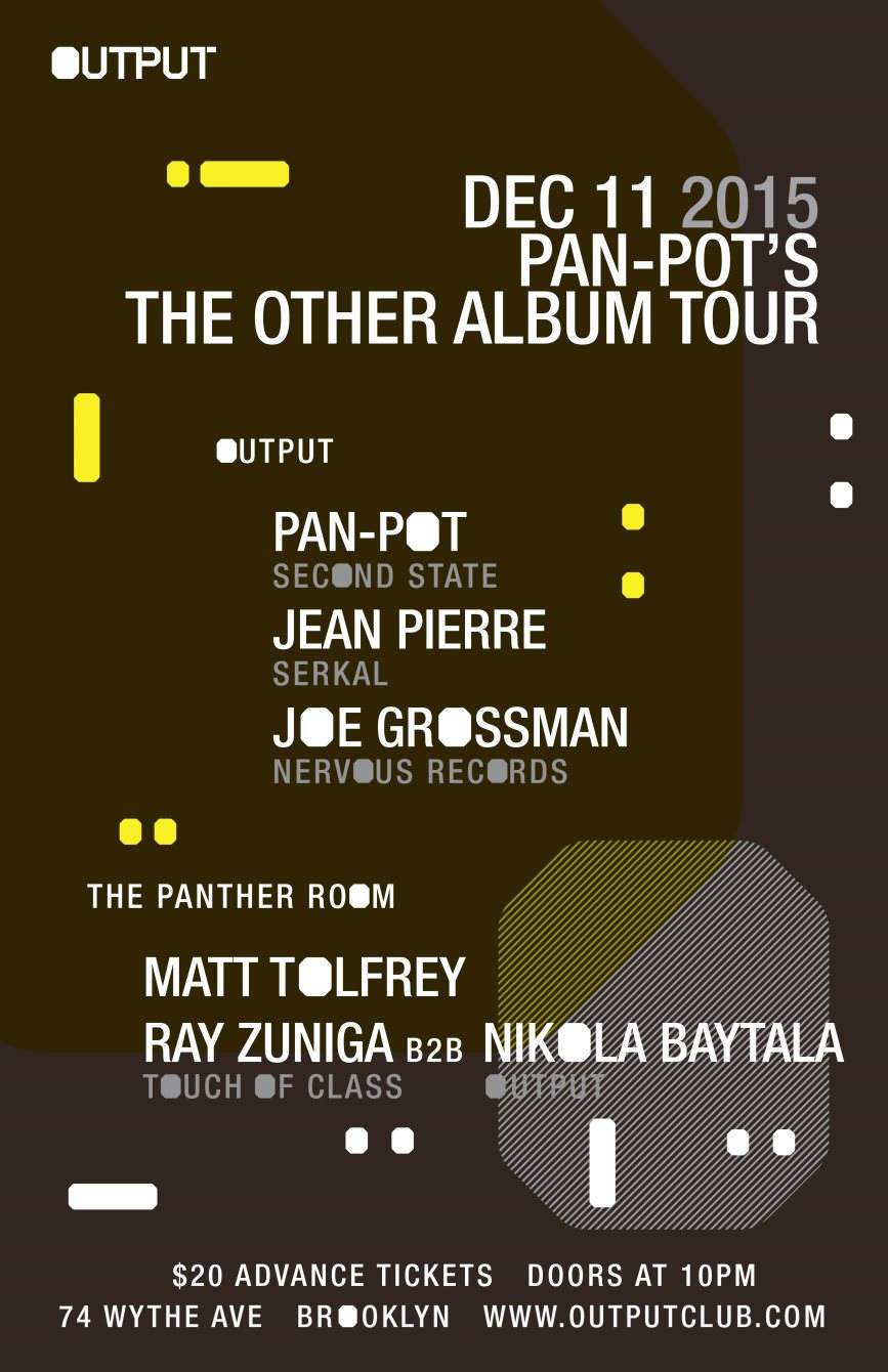 Pan-Pot/ Jean Pierre/ Joe Grossman and Matt Tolfrey & Friends in The Panther Room - Página frontal