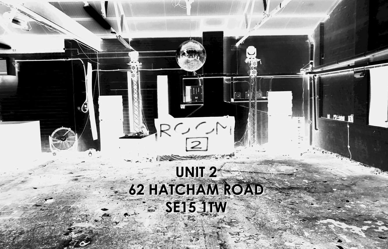 Room 2 // 005: Warehouse Rave - フライヤー表