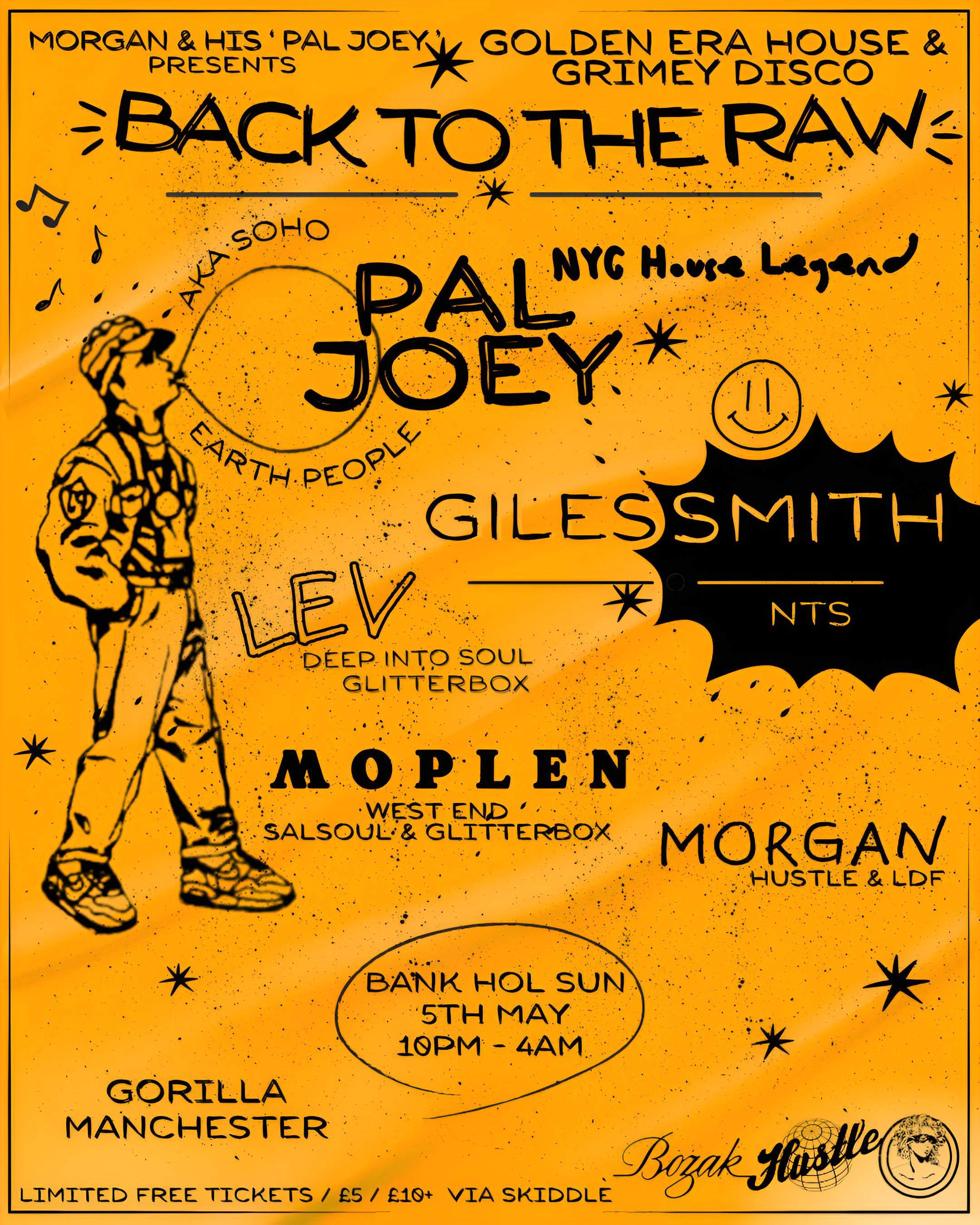 Back To The Raw with Pal Joey, Giles Smith, Lev, Moplen & Morgan  - フライヤー表