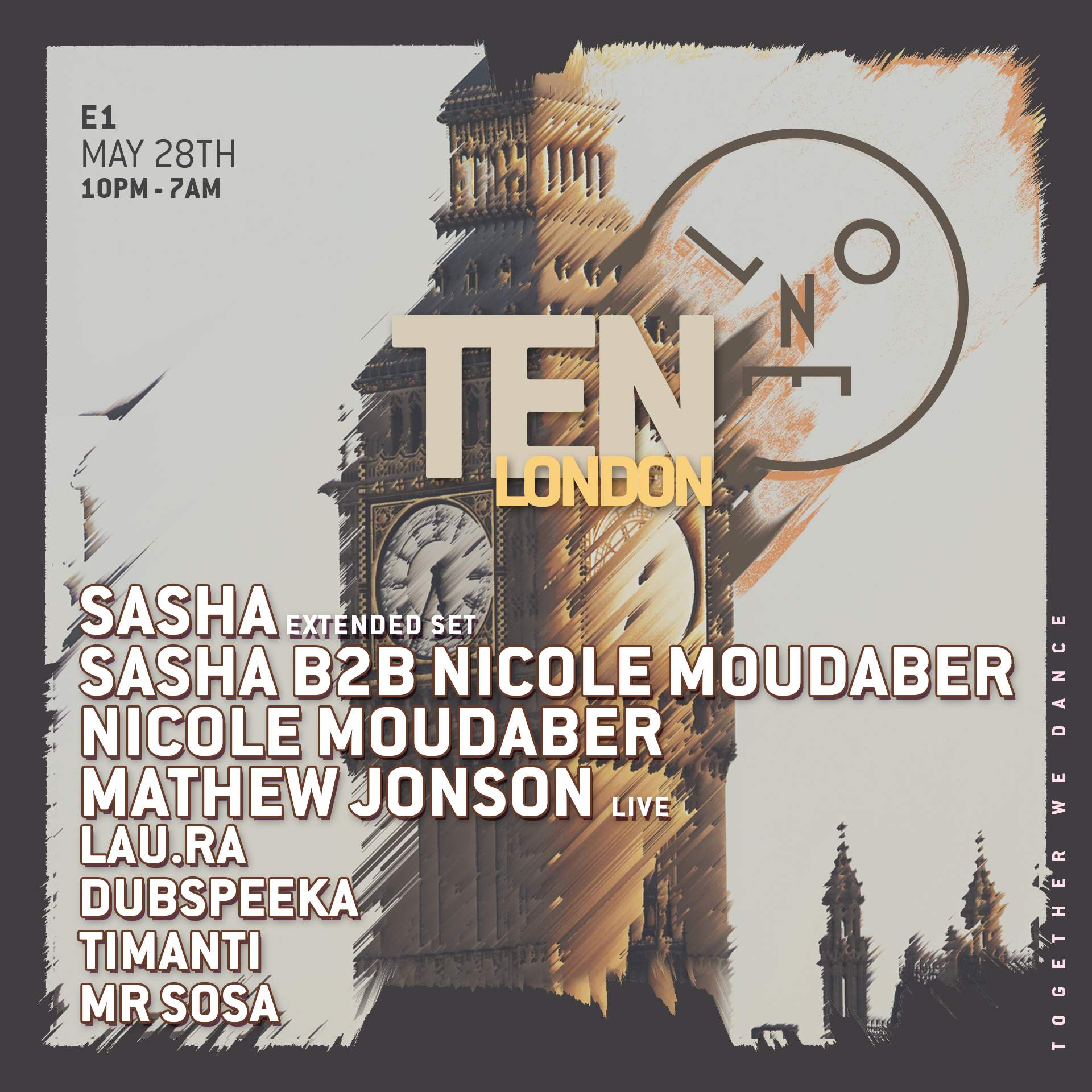 LNOE TEN: Sasha Extended Set, Nicole Moudaber, Mathew Jonson live & more I E1 - フライヤー表