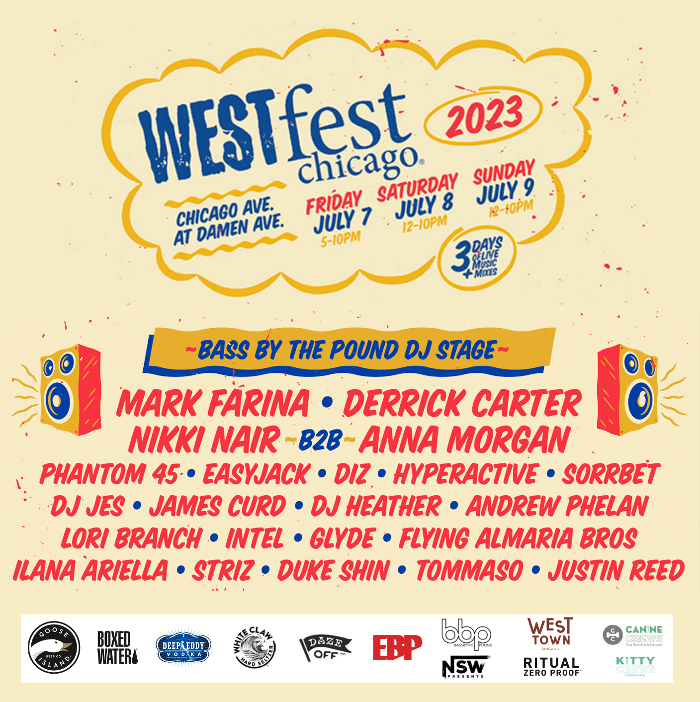 West Fest Chicago - BassByThePound Dj Stage - フライヤー表