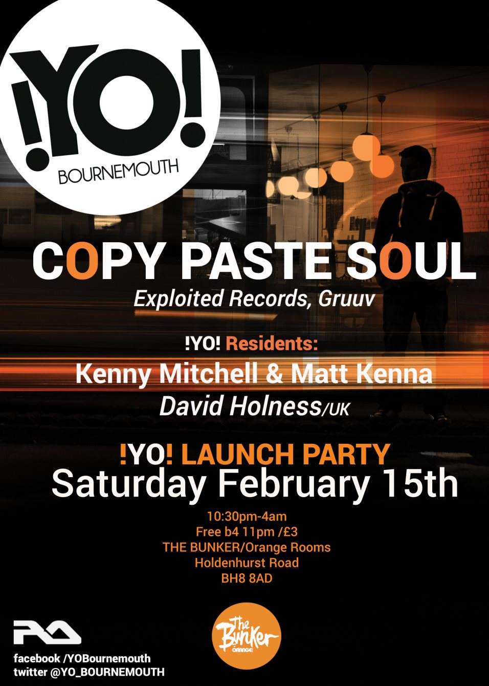 YO! Launch Party with Copy Paste Soul - フライヤー表