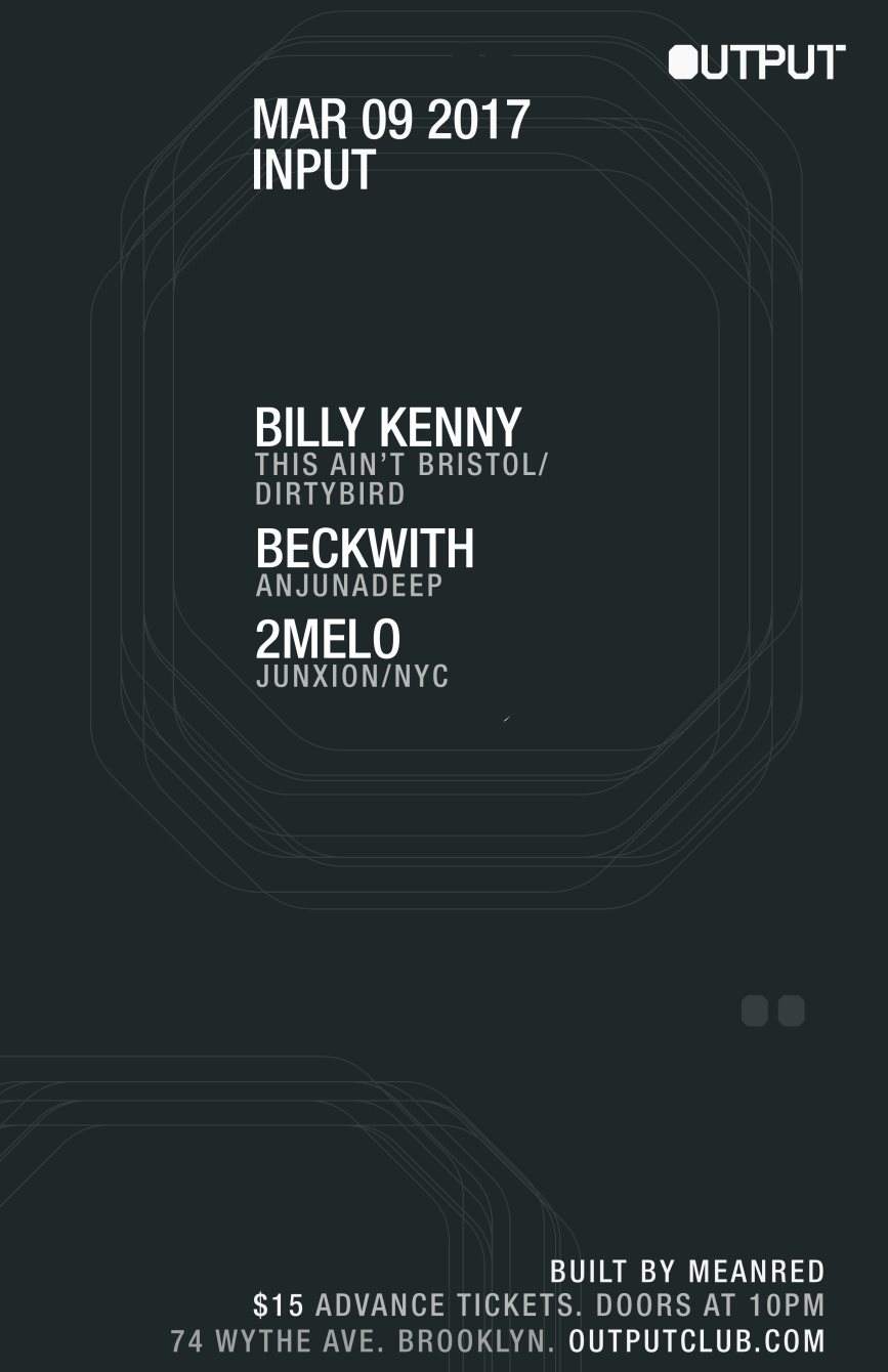 Input - Billy Kenny/ Beckwith/ 2melo at Output - Página trasera