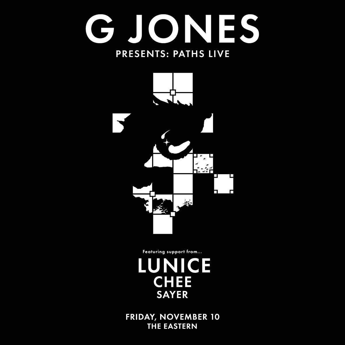 G Jones with Lunice, Chee, & Sayer - フライヤー表