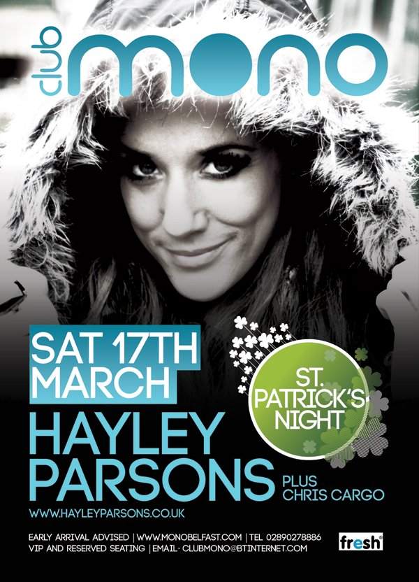 St Patrick's Night with Hayley Parsons - フライヤー表