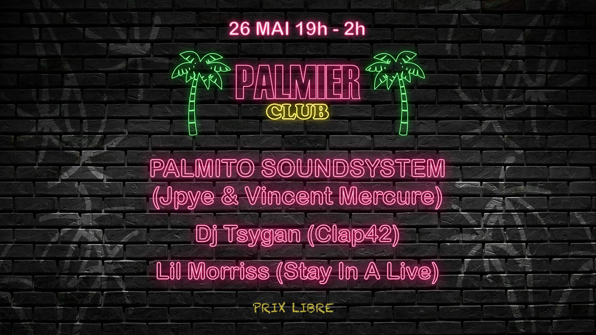 Palmito & Co. x Palmier Club - フライヤー表