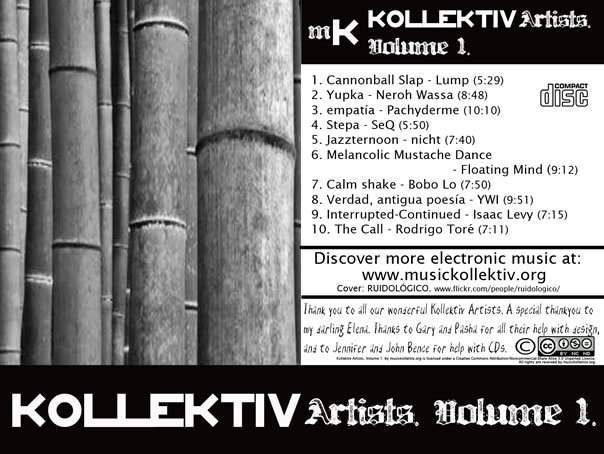 Mk Kollektiv Artists. Volume 1. - Cd Launch - Página trasera