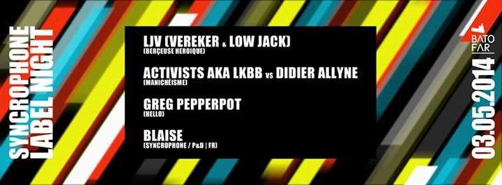 Syncrophone Label Night with LJV Vereker & Low Jack - Página frontal