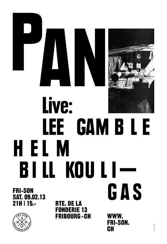 PAN Label Night: Lee Gamble, Helm & Bill Kouligas - フライヤー表