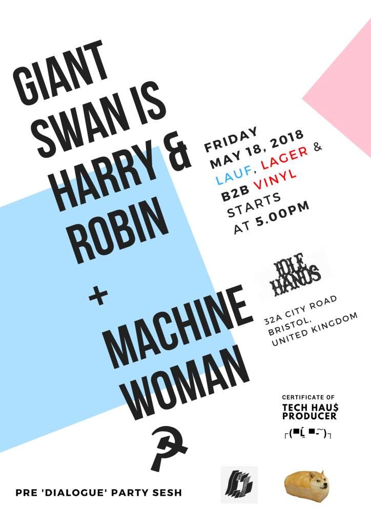 Machine Woman Giant Swan b2b Vinyl Madness pre Dialogue Party - Página frontal
