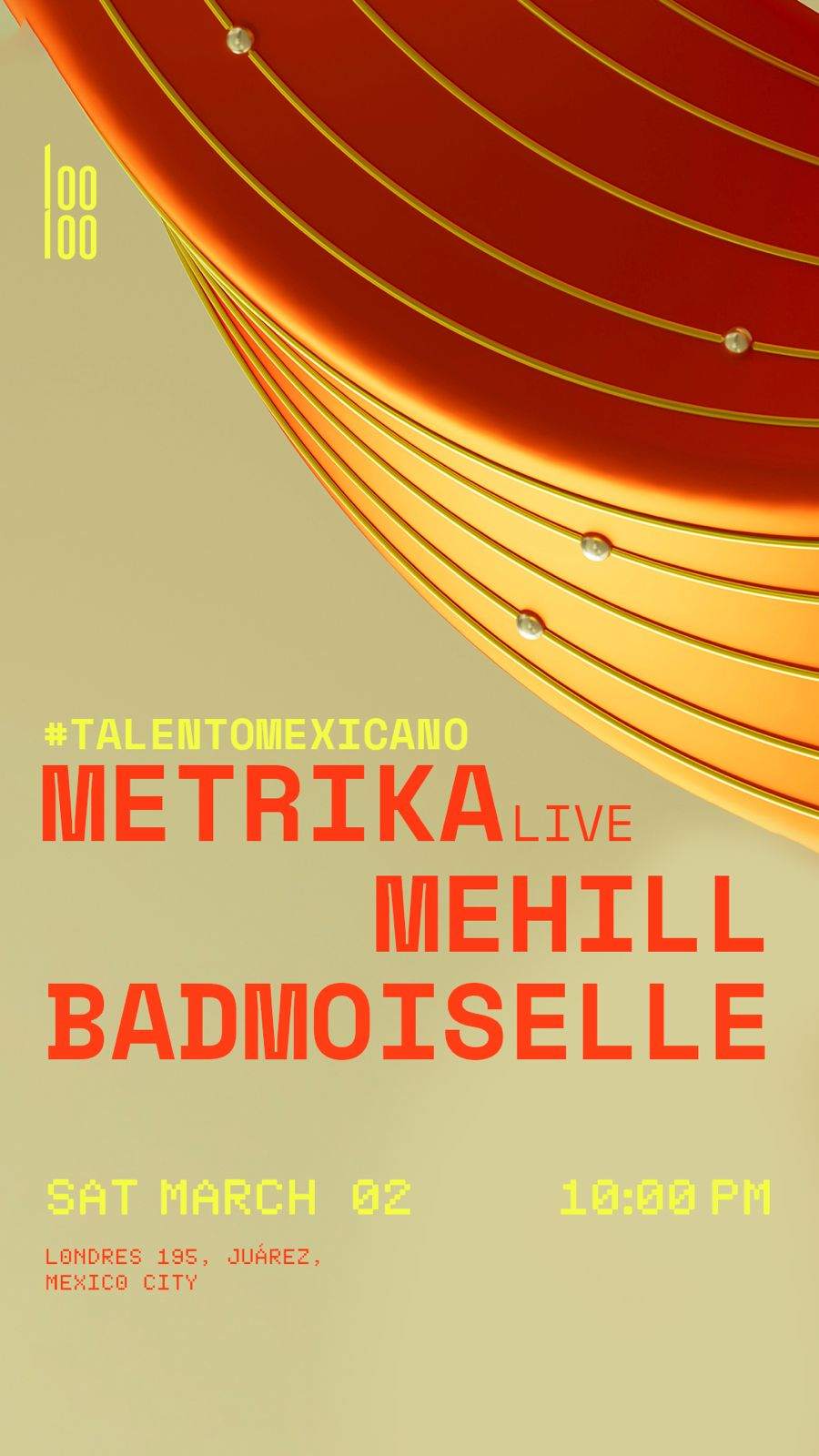 Metrika LIVE/ Mehill/Badmoiselle - フライヤー表