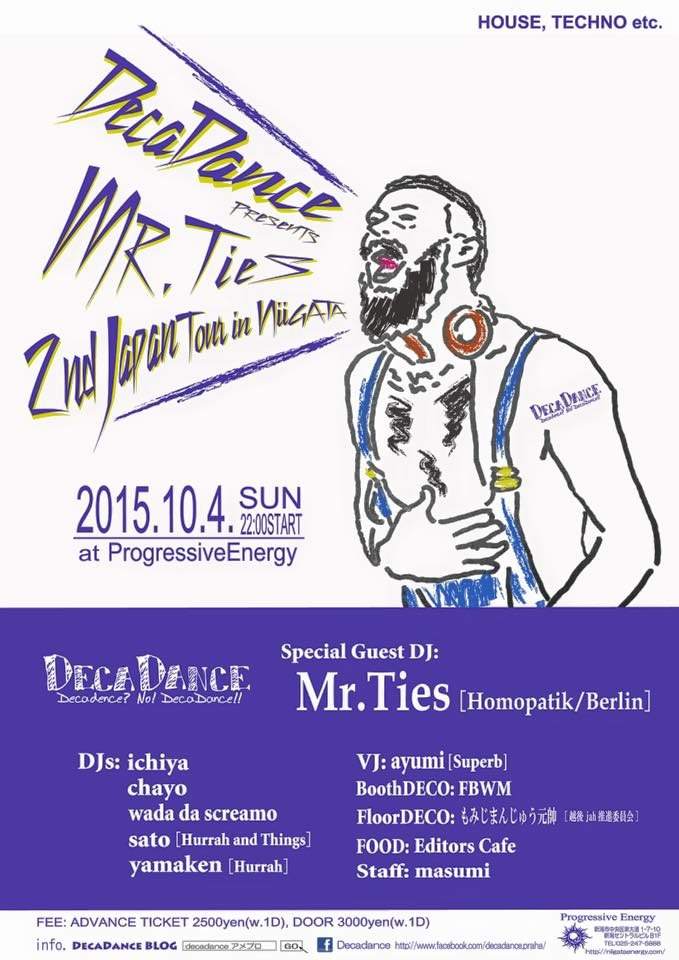 DecaDance Presents Mr Ties 2nd Japan Tour 2015 - フライヤー表