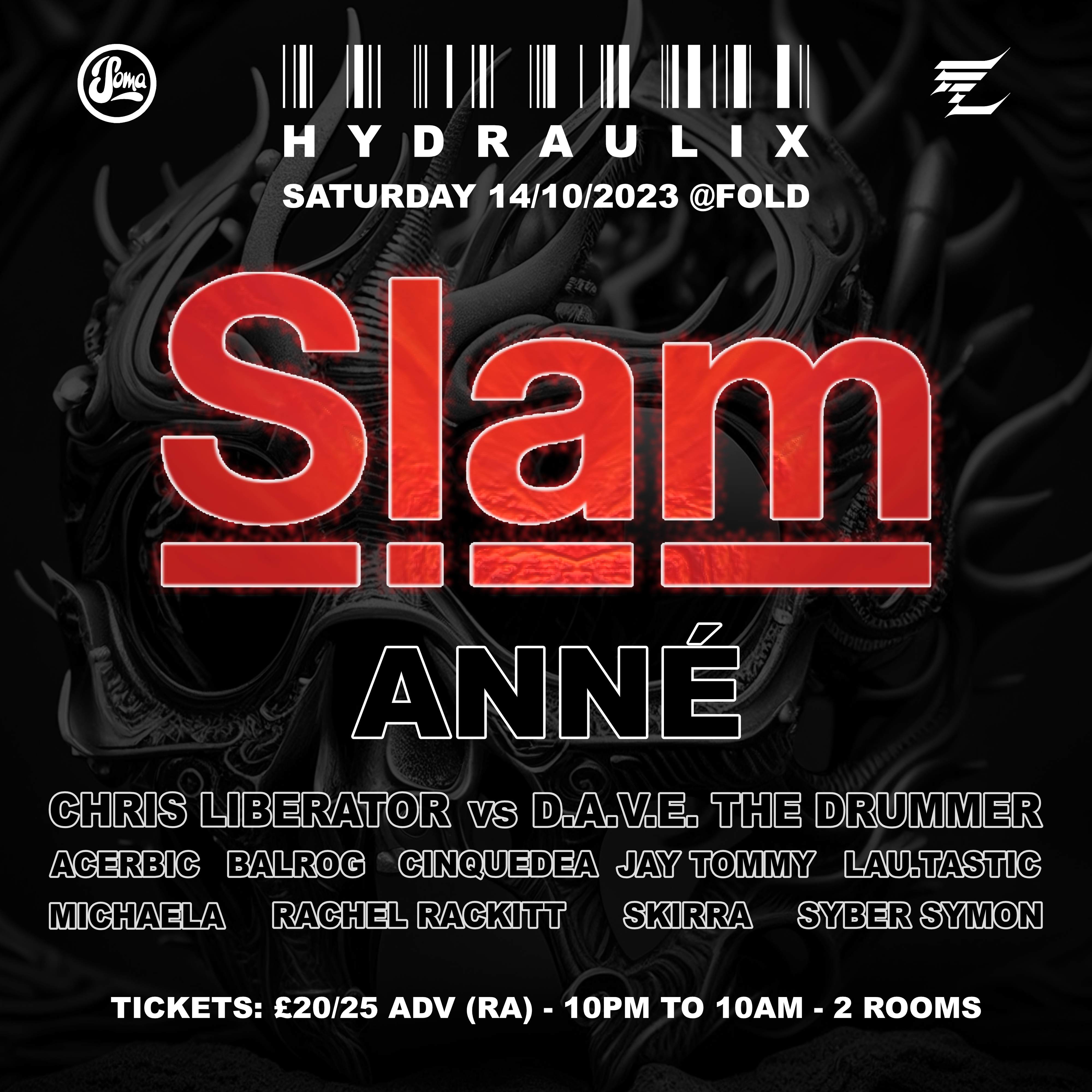 HYDRAULIX PARTY - WITH Slam, ANNÉ + MORE - Página frontal