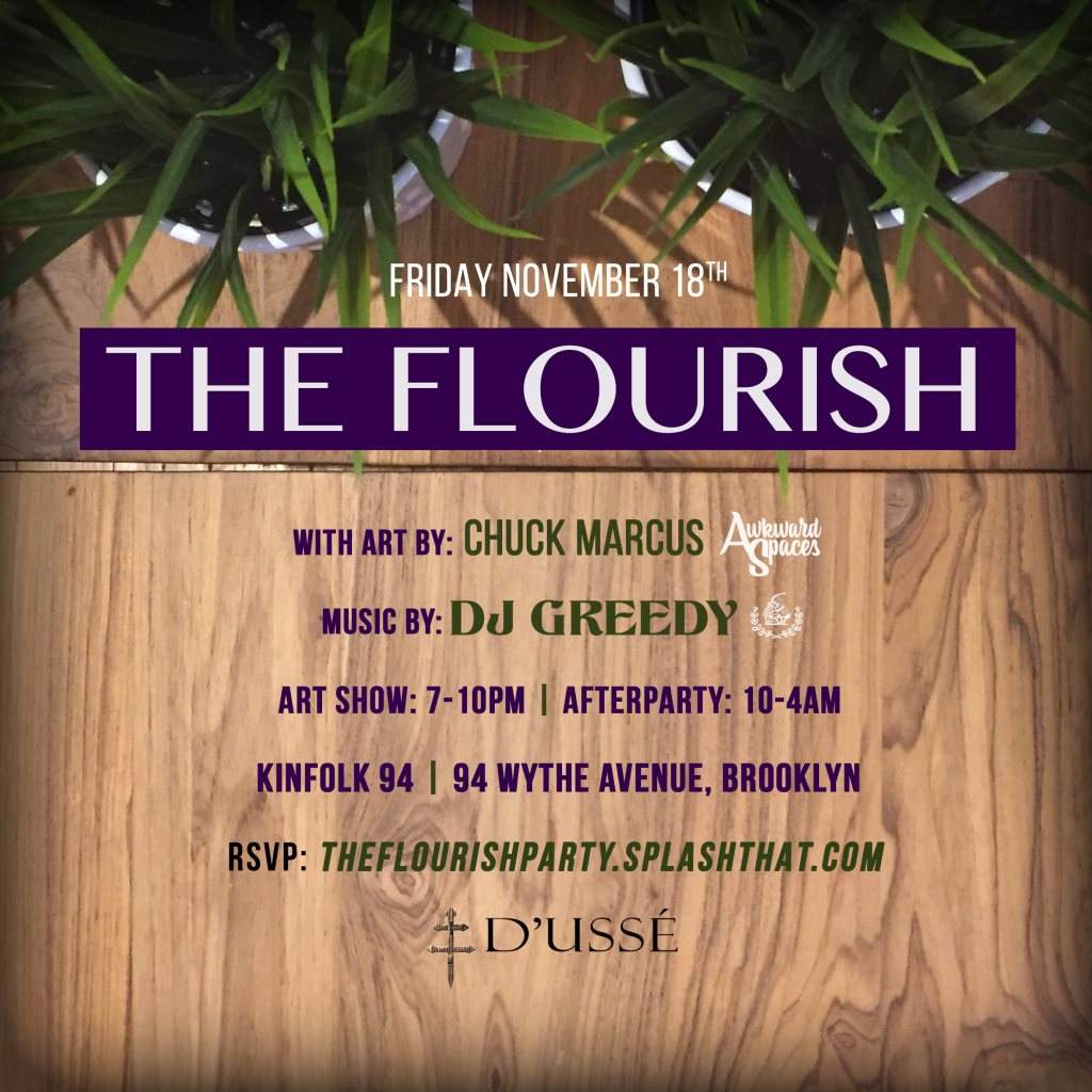 The Flourish Party (Feat. DJ Greedy with art by Chuck Marcus) - フライヤー表